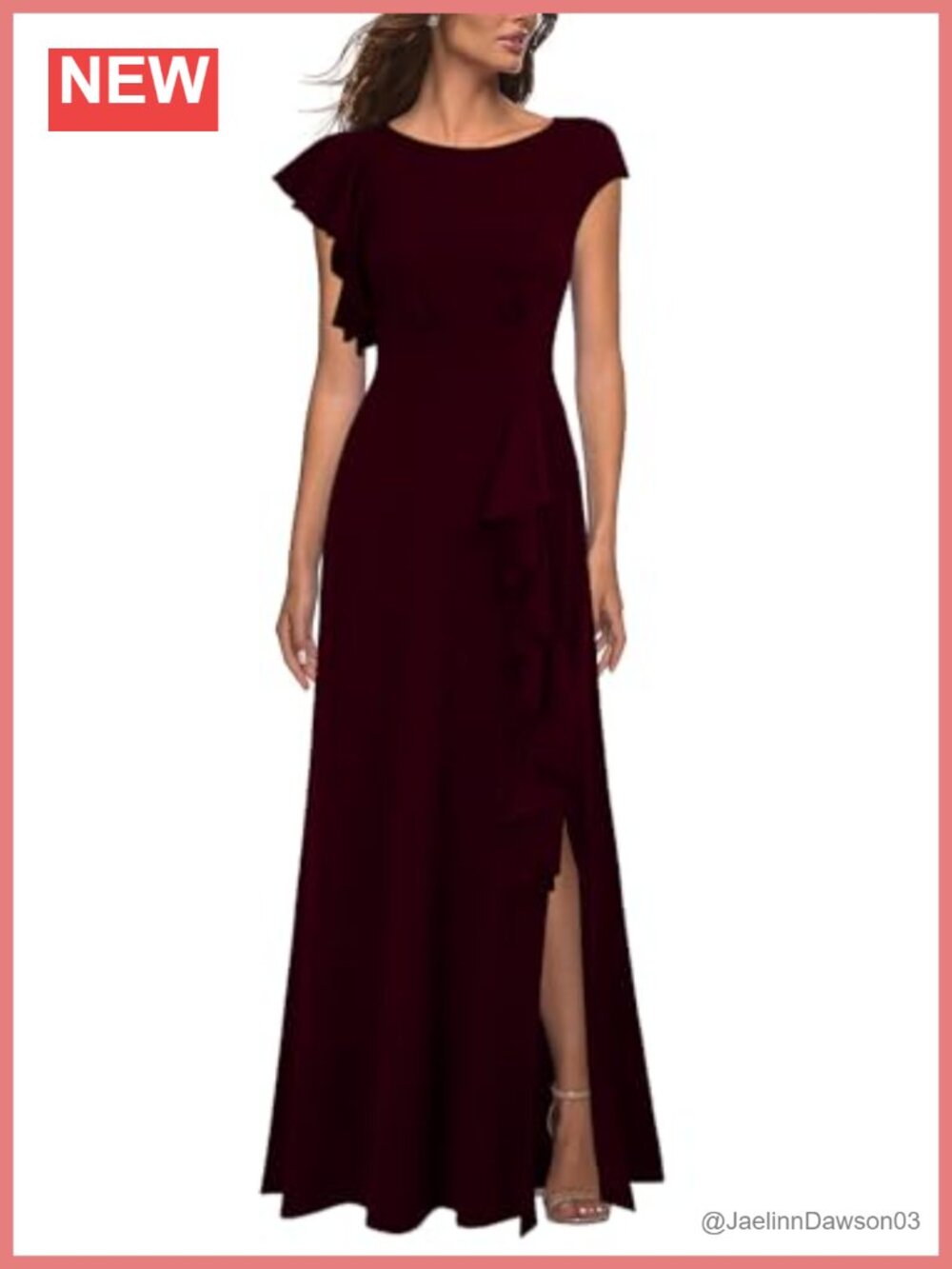 Sleeveless Split A-Line Maxi Dress Ruffle Formal Cocktail Party Prom